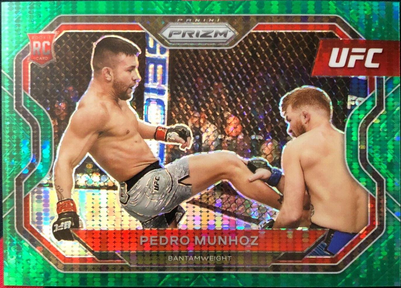 Pedro Munhoz 2021 Panini Prizm UFC Base #155 Green Pulsar