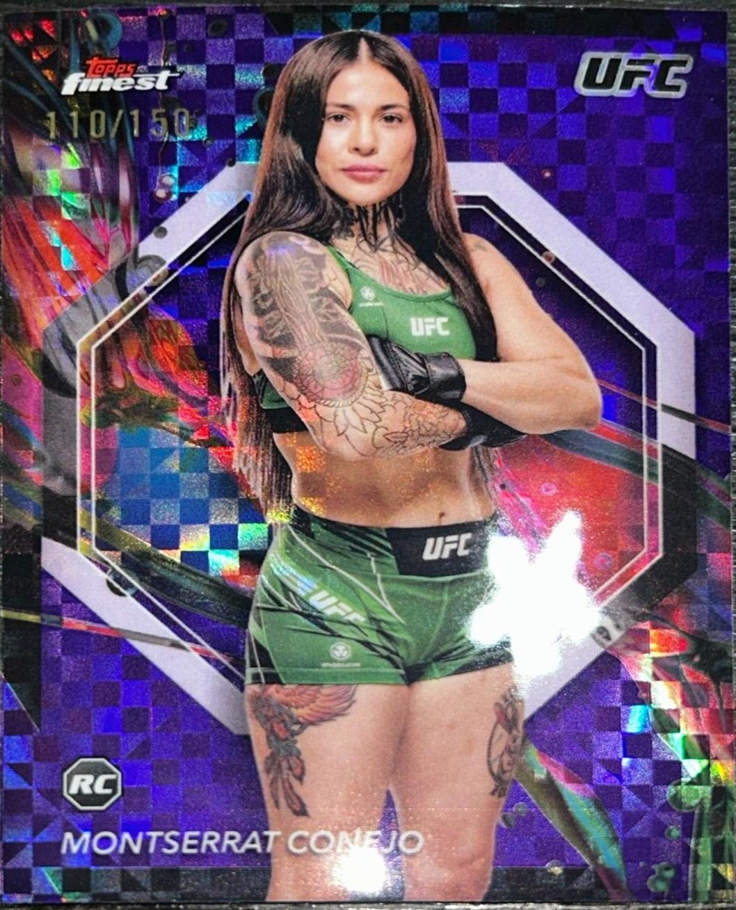Montserrat Conejo 2024 Topps Finest UFC Base Common #14 Purple Checkerboard Refractor