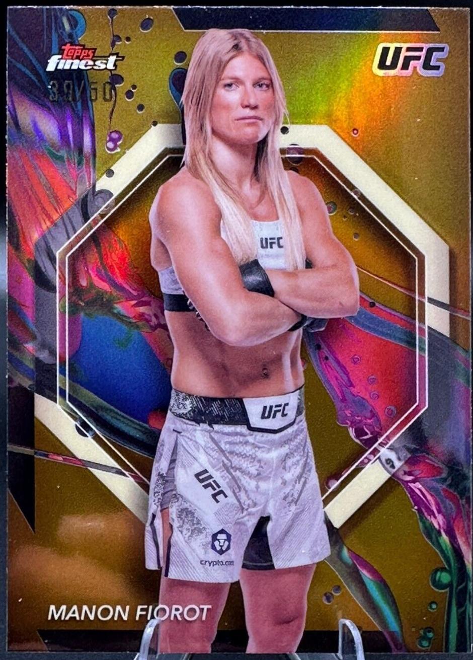 Manon Fiorot 2024 Topps Finest UFC Base Common #41 Gold Refractor