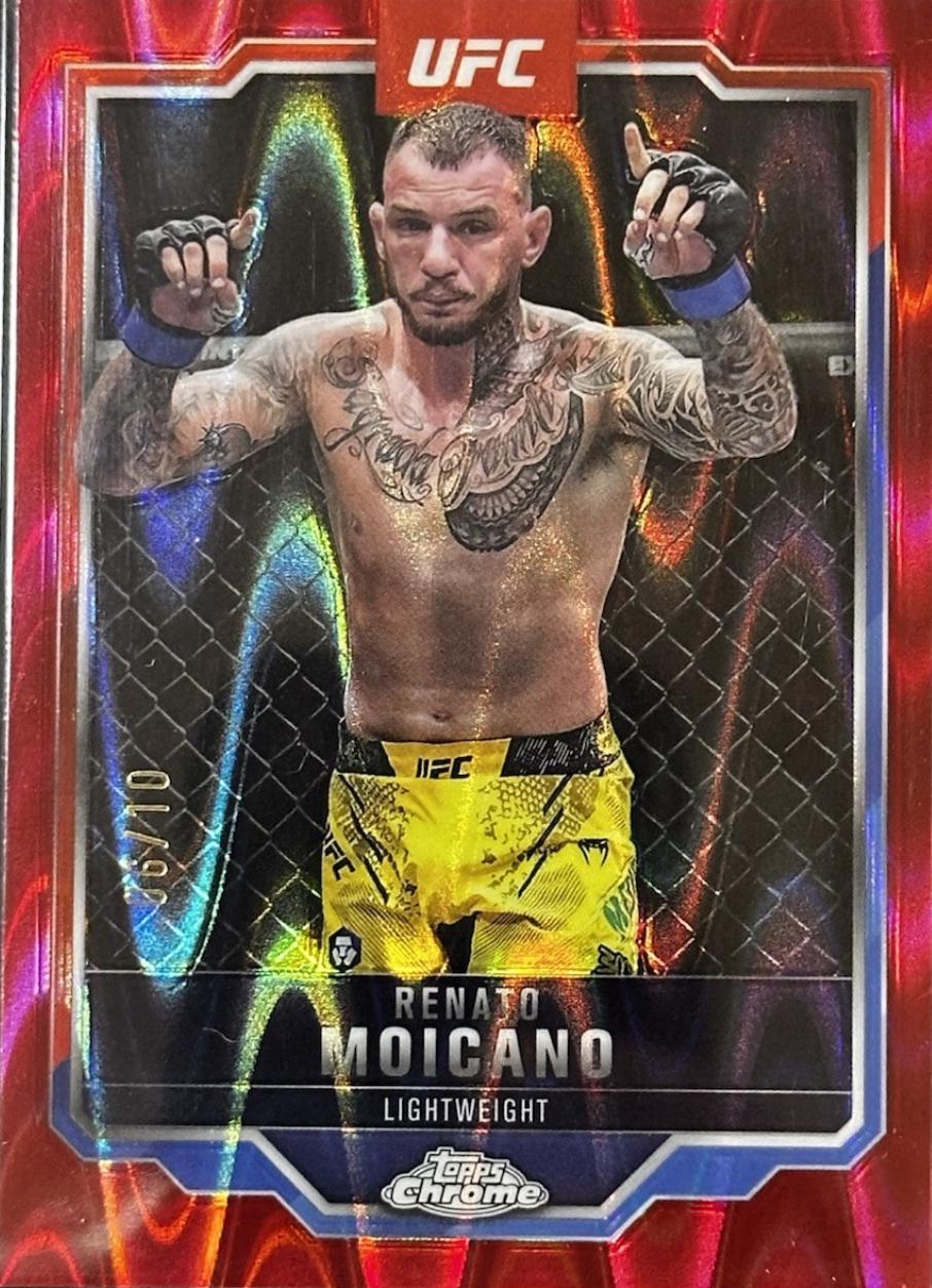 Renato Moicano 2025 Topps Chrome UFC Base #174 Red RayWave