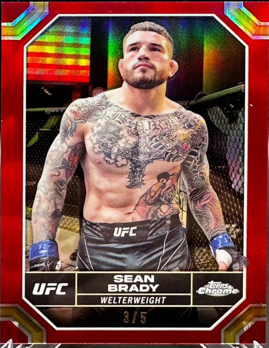 Sean Brady 2024 Topps Chrome UFC Base #172 Red Refractor