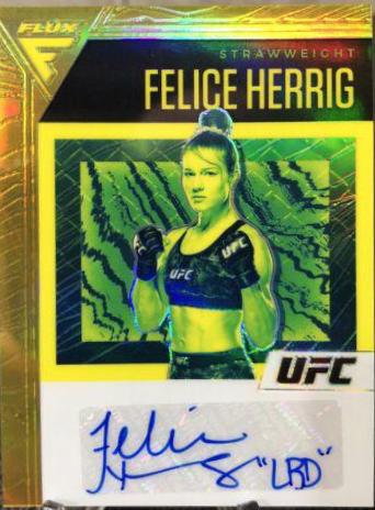 Felice Herrig 2021 Panini Chronicles UFC Flux Auto #27 Gold