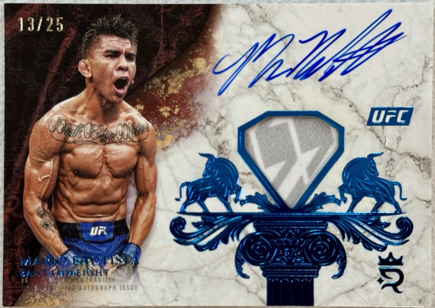 Mario Bautista 2025 Topps Royalty UFC Royalty Relic Signatures #RYR-MA Platinum