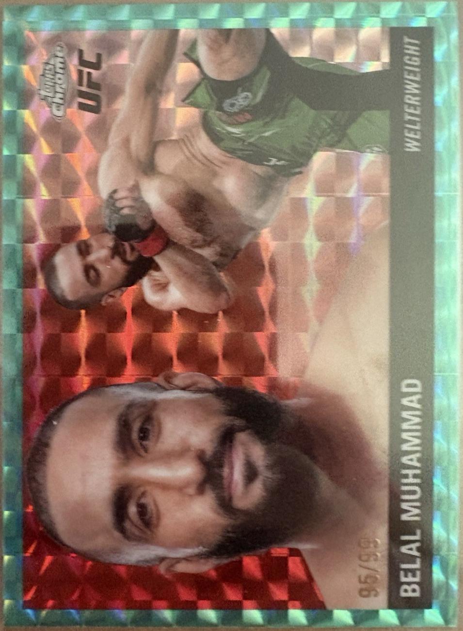Belal Muhammad 2025 Topps Chrome UFC 1955 Topps #55T-18 Geometric Green Refractor