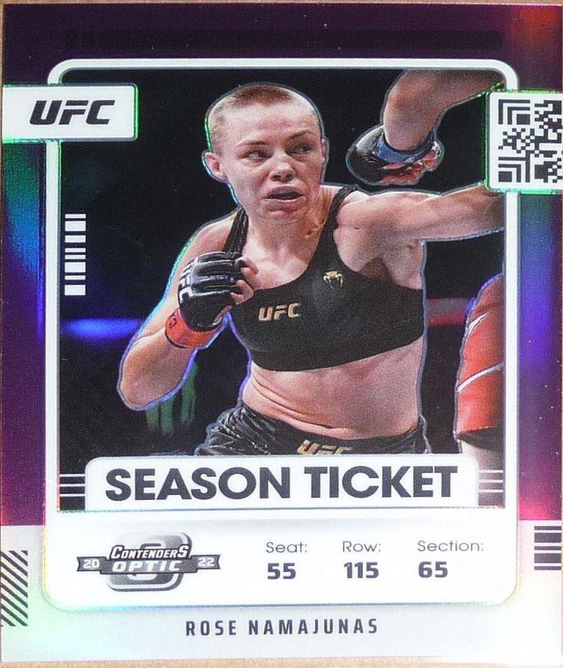 Rose Namajunas 2022 Panini Chronicles UFC Base Contenders Optic Season Ticket #362 Purple