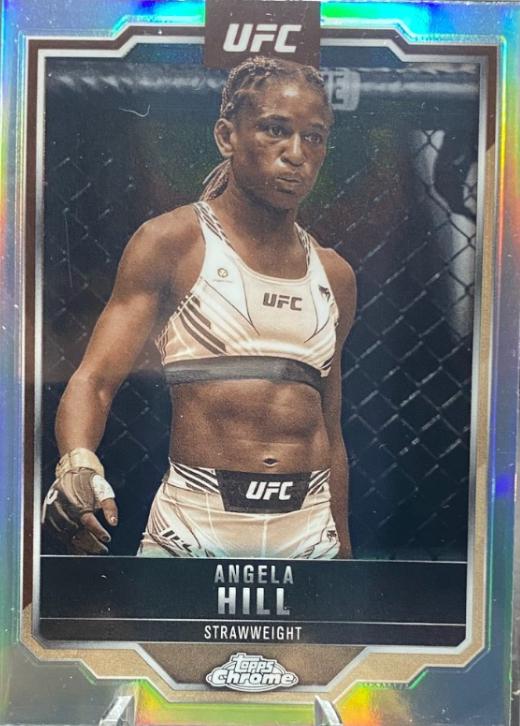 Angela Hill 2025 Topps Chrome UFC Base #124 Sepia Refractor