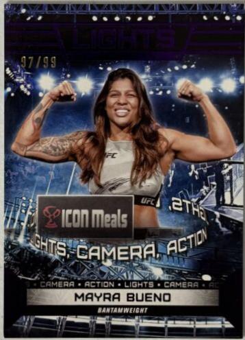 Mayra Bueno 2024 Topps Knockout UFC Action (Lights, Camera, Action) #ACT-8 Purple