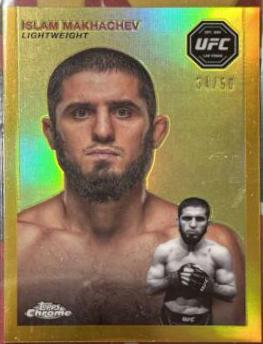 Islam Makhachev 2024 Topps Chrome UFC 1954 Topps #FFT-8 Gold Refractor