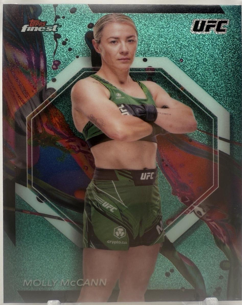 Molly McCann 2024 Topps Finest UFC Base Common #57 Aqua Glitter Refractor