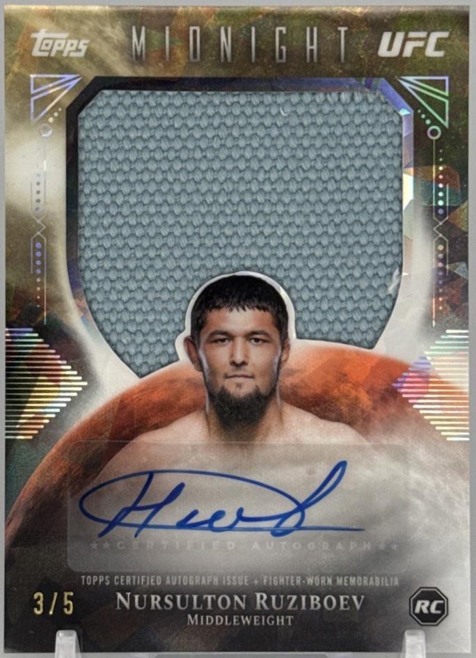 Nursulton Ruziboev 2026 Topps Midnight UFC Rookie Relic Autographs #RRA-NR Moon Beam