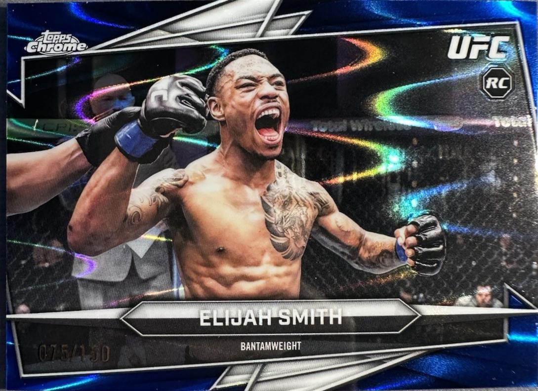 Elijah Smith 2026 Topps Chrome UFC Base #41 Blue Ray Wave Refractor