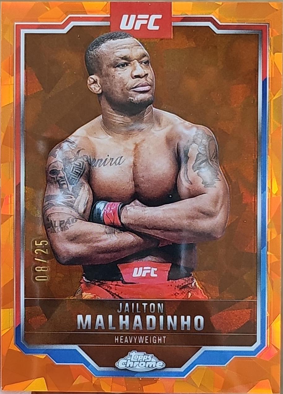 Jailton Almeida 2025 Topps Chrome Sapphire UFC Base Sapphire #112 Orange Sapphire