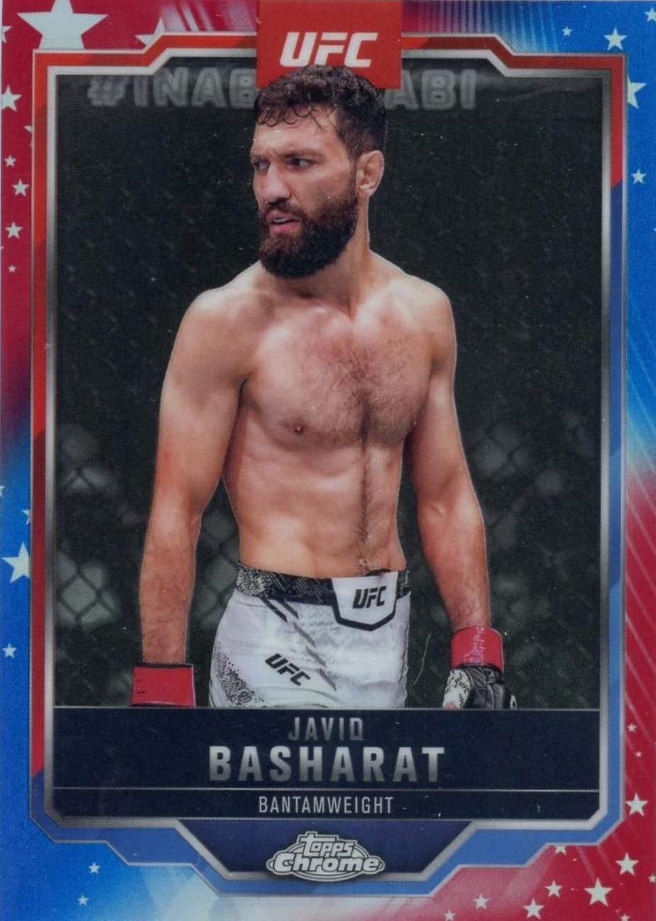 Javid Basharat 2025 Topps Chrome UFC Base #68 Red & Blue Refractor