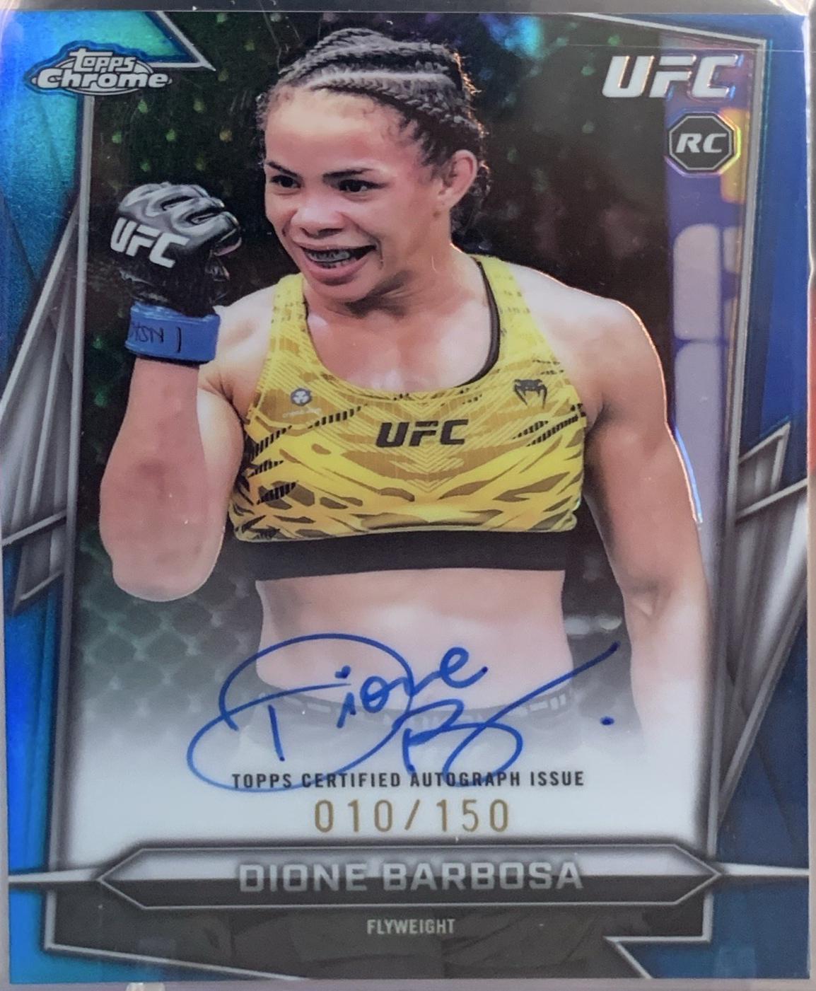 Dione Barbosa 2026 Topps Chrome UFC Base Autographs #BAV-DB Blue Refractor
