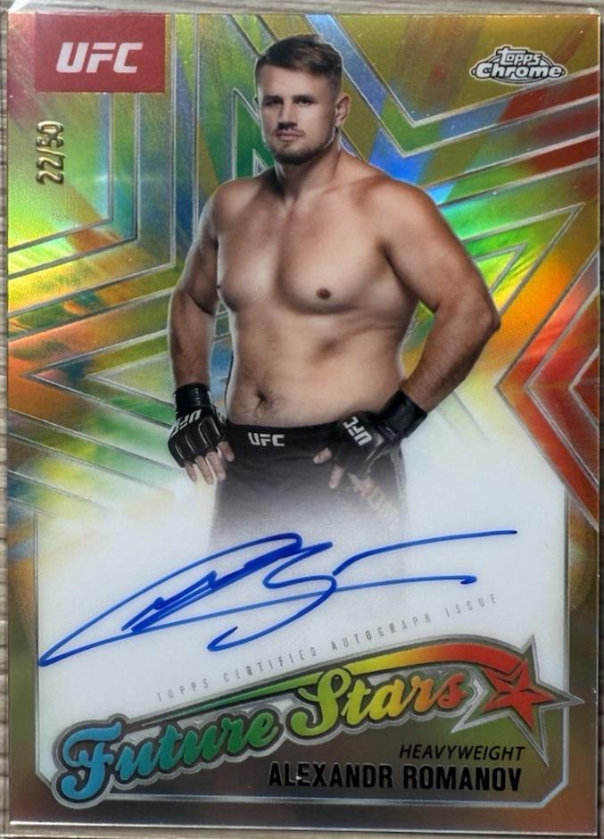 Alexandr Romanov 2025 Topps Chrome UFC Future Stars Autographs #FSA-AR Gold Refractor