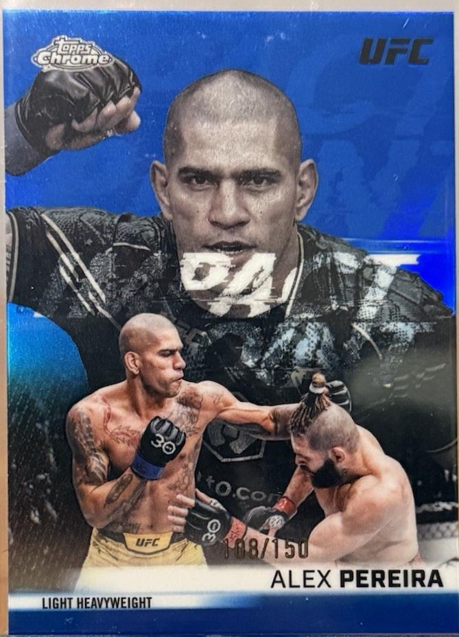 Alex Pereira 2026 Topps Chrome UFC Base #90 Blue Refractor
