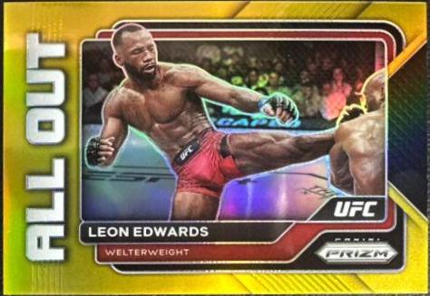 Leon Edwards 2023 Panini Prizm UFC All Out #22 Gold