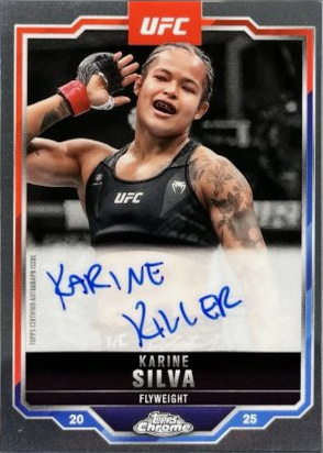 Karine Silva 2025 Topps Chrome UFC Chrome Veteran Autographs #CVA-KS Black Refractor