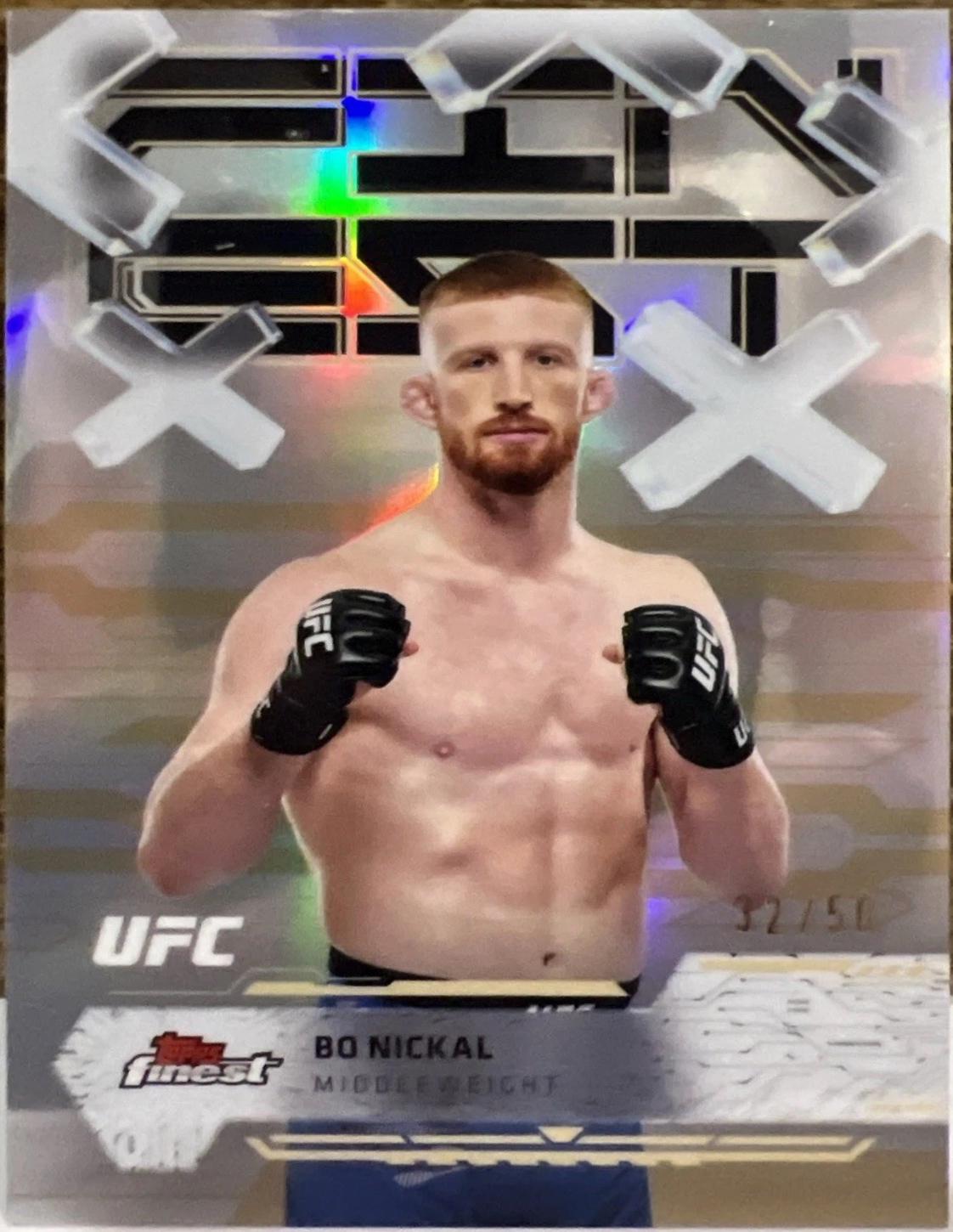Bo Nickal 2025 Topps Finest UFC Base Common #92 Gold Refractor