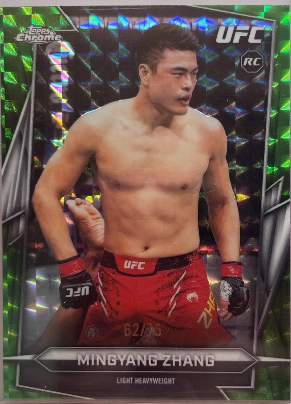 Mingyang Zhang 2026 Topps Chrome UFC Base #177 Green Geometric Refractor