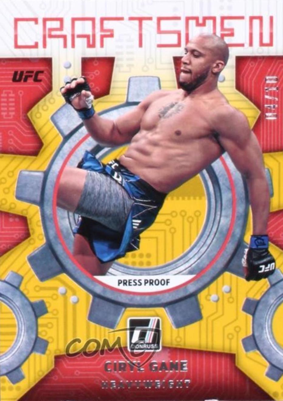 Ciryl Gane 2022 Panini Donruss UFC Craftsmen #20 Press Proof Gold