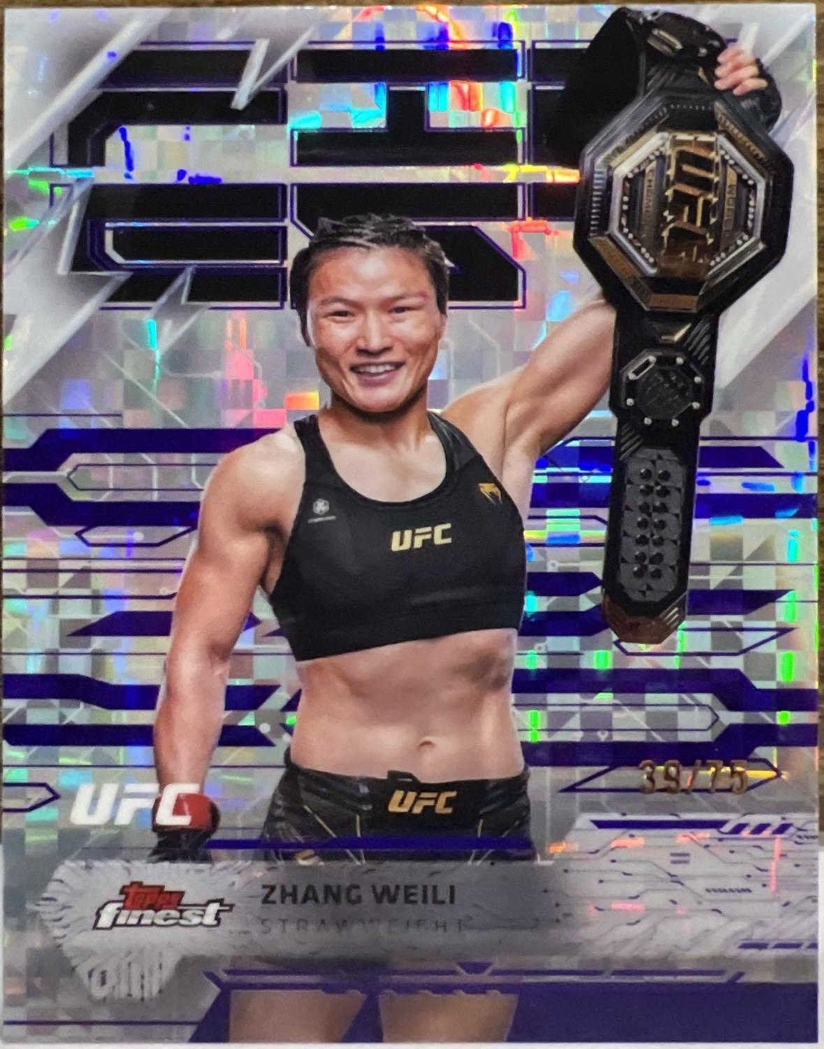 Zhang Weili 2025 Topps Finest UFC Base Rare #233 Purple Checkerboard Refractor