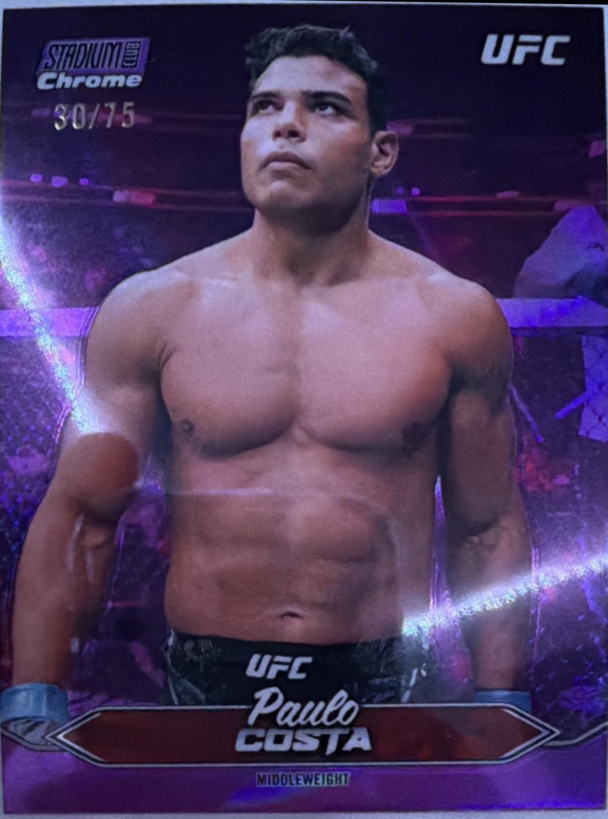 Paulo Costa 2025 Topps Stadium Club UFC Base Chrome #C-108 Purple Refractor