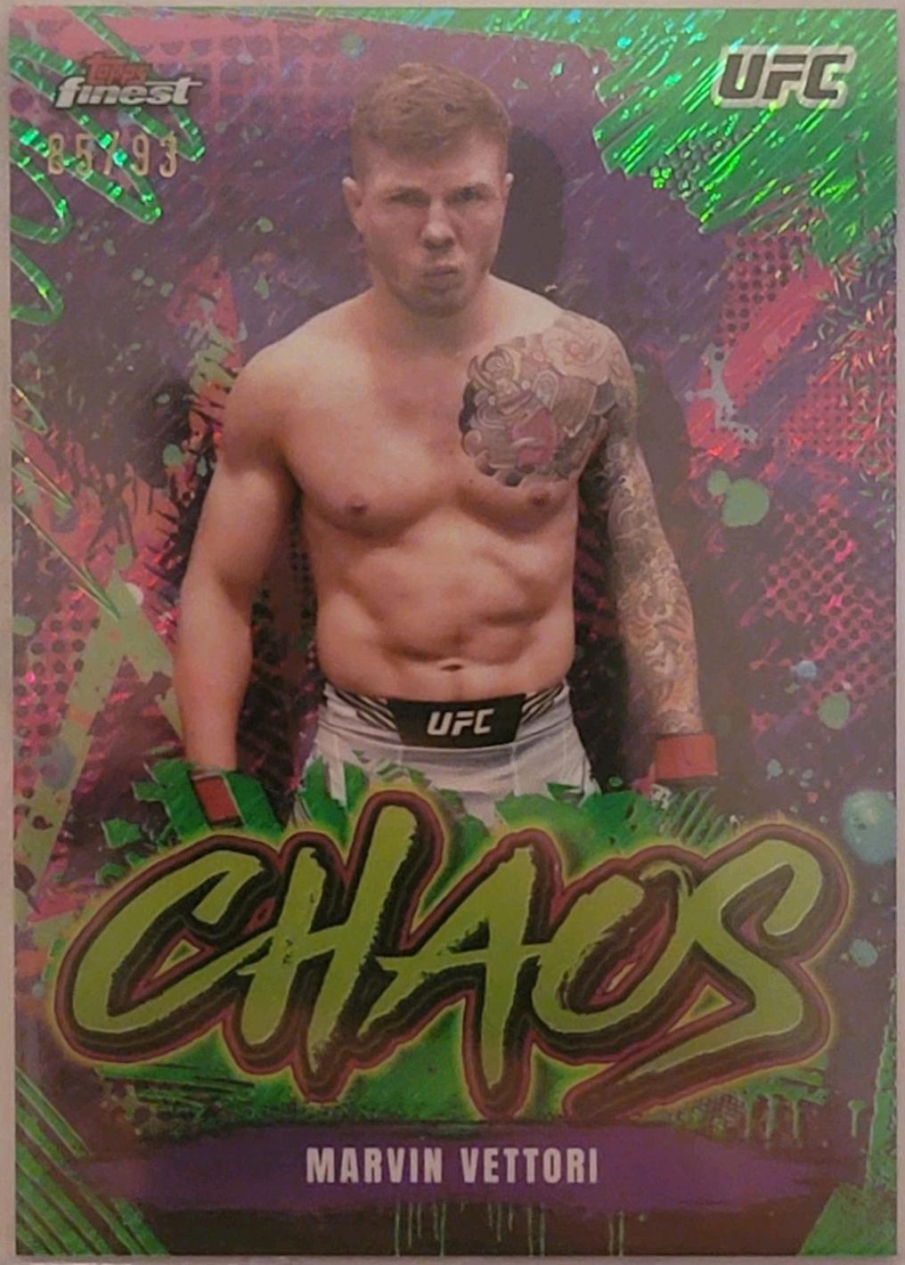 Marvin Vettori 2024 Topps Finest UFC Chaos #CHA-3 Green Shimmer Refractor