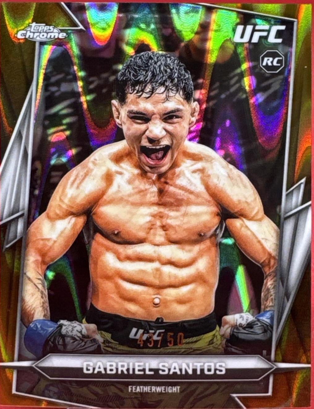 Gabriel Santos 2026 Topps Chrome UFC Base #4 Gold Refractor
