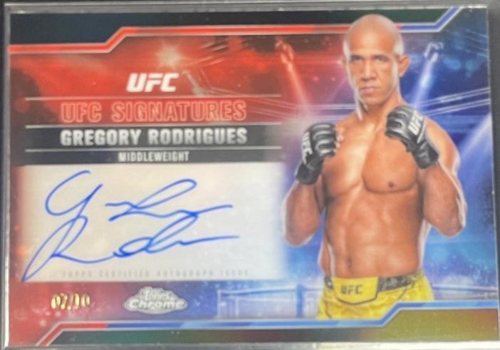 Gregory Rodrigues 2025 Topps Chrome UFC UFC Signatures #SIG-GR Black Refractor