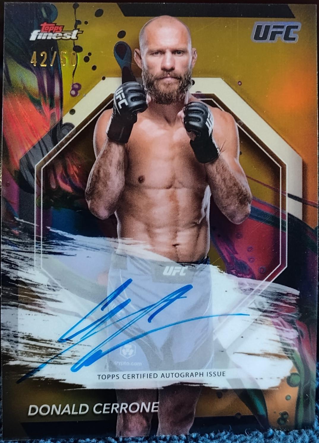 Donald Cerrone 2024 Topps Finest UFC Finest Autographs #FA-DDC Gold Refractor