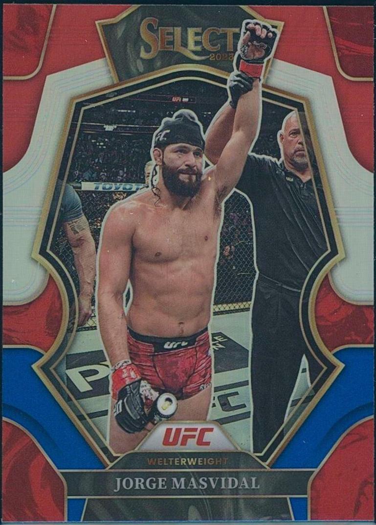 Jorge Masvidal 2023 Panini Select UFC Premier Level #164 Red Blue Prizm