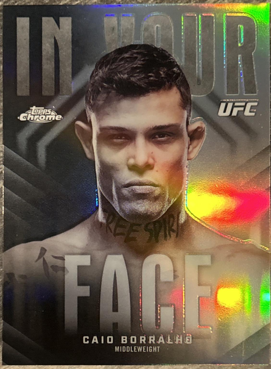 Caio Borralho 2026 Topps Chrome UFC In Your Face #IYF-7 Refractor