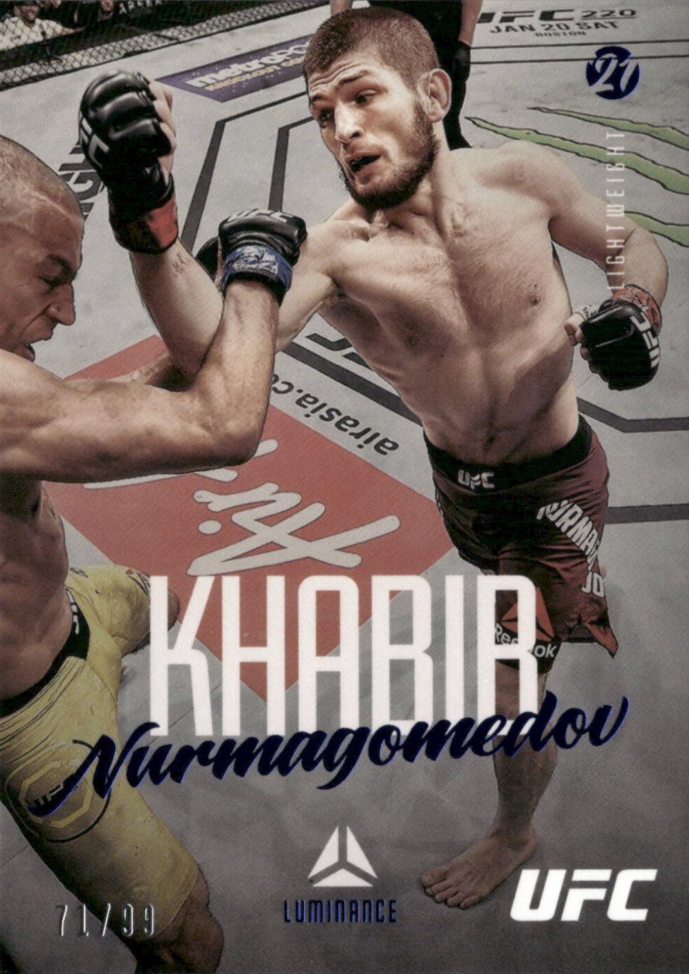 Khabib Nurmagomedov 2021 Panini Chronicles UFC Base Luminance #54 Blue