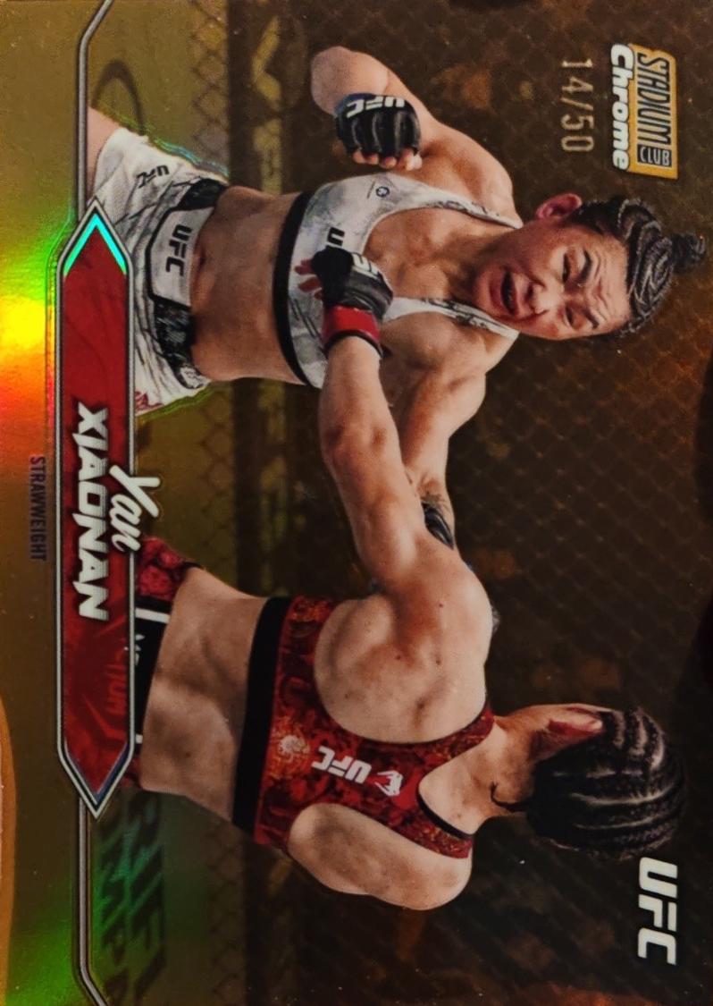 Yan Xiaonan 2025 Topps Stadium Club UFC Base Chrome #C-6 Gold Refractor