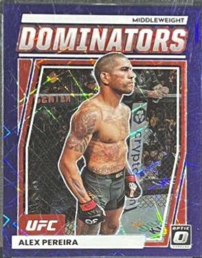 Alex Pereira 2023 Panini Donruss Optic UFC Dominators #8 Purple Velocity