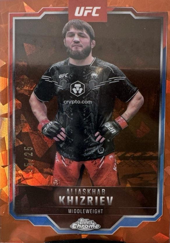 Aliaskhab Khizriev 2025 Topps Chrome Sapphire UFC Base Sapphire #196 Padparadscha Sapphire