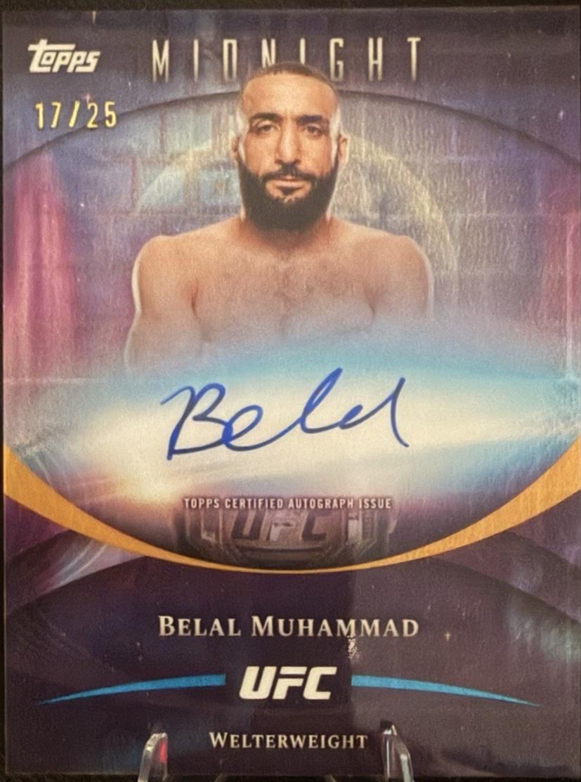 Belal Muhammad 2026 Topps Midnight UFC Base Autographs #BAV-BM Midnight