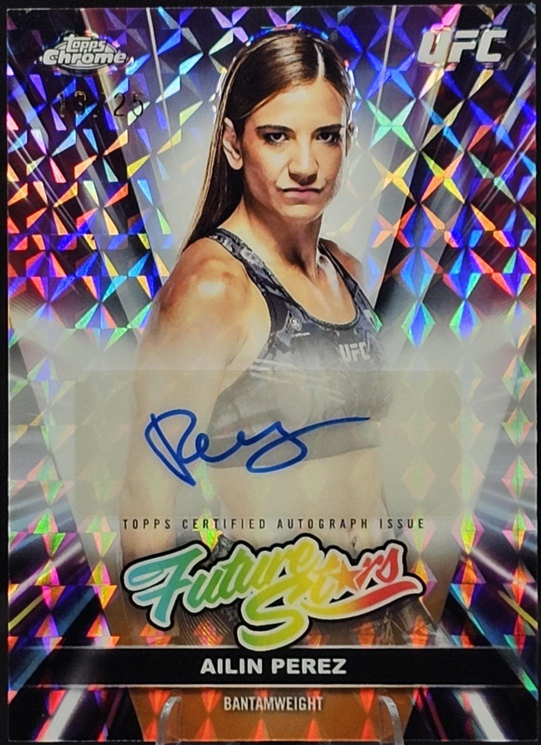 Ailin Perez 2026 Topps Chrome UFC Future Stars Autographs #FSA-AP Blue Refractor