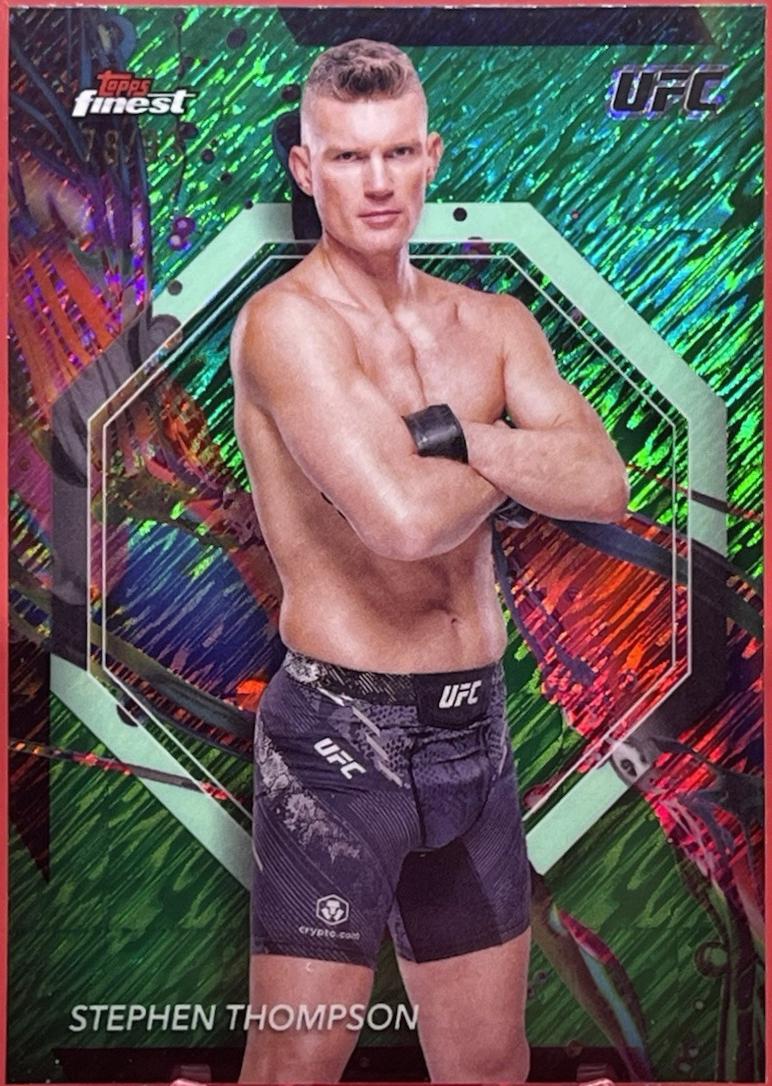 Stephen Thompson 2024 Topps Finest UFC Base Common #19 Green Shimmer Refractor
