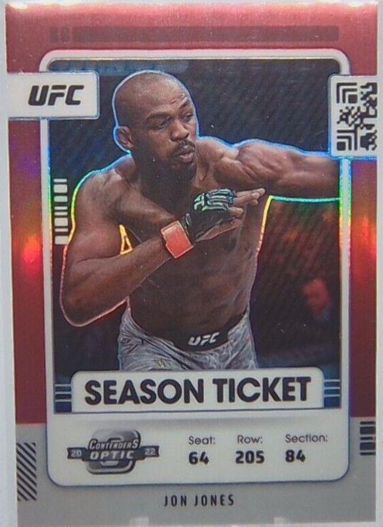 Jon Jones 2022 Panini Chronicles UFC Base Contenders Optic Season Ticket #365 Red
