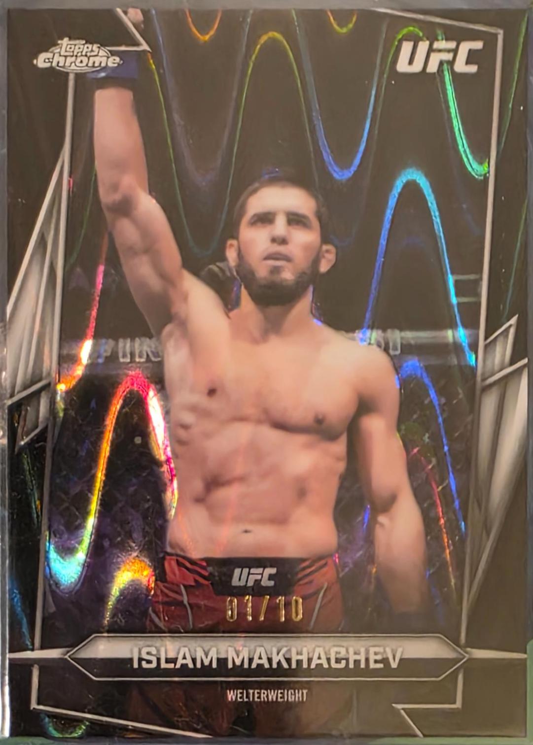 Islam Makhachev 2026 Topps Chrome UFC Base #47 Black Refractor