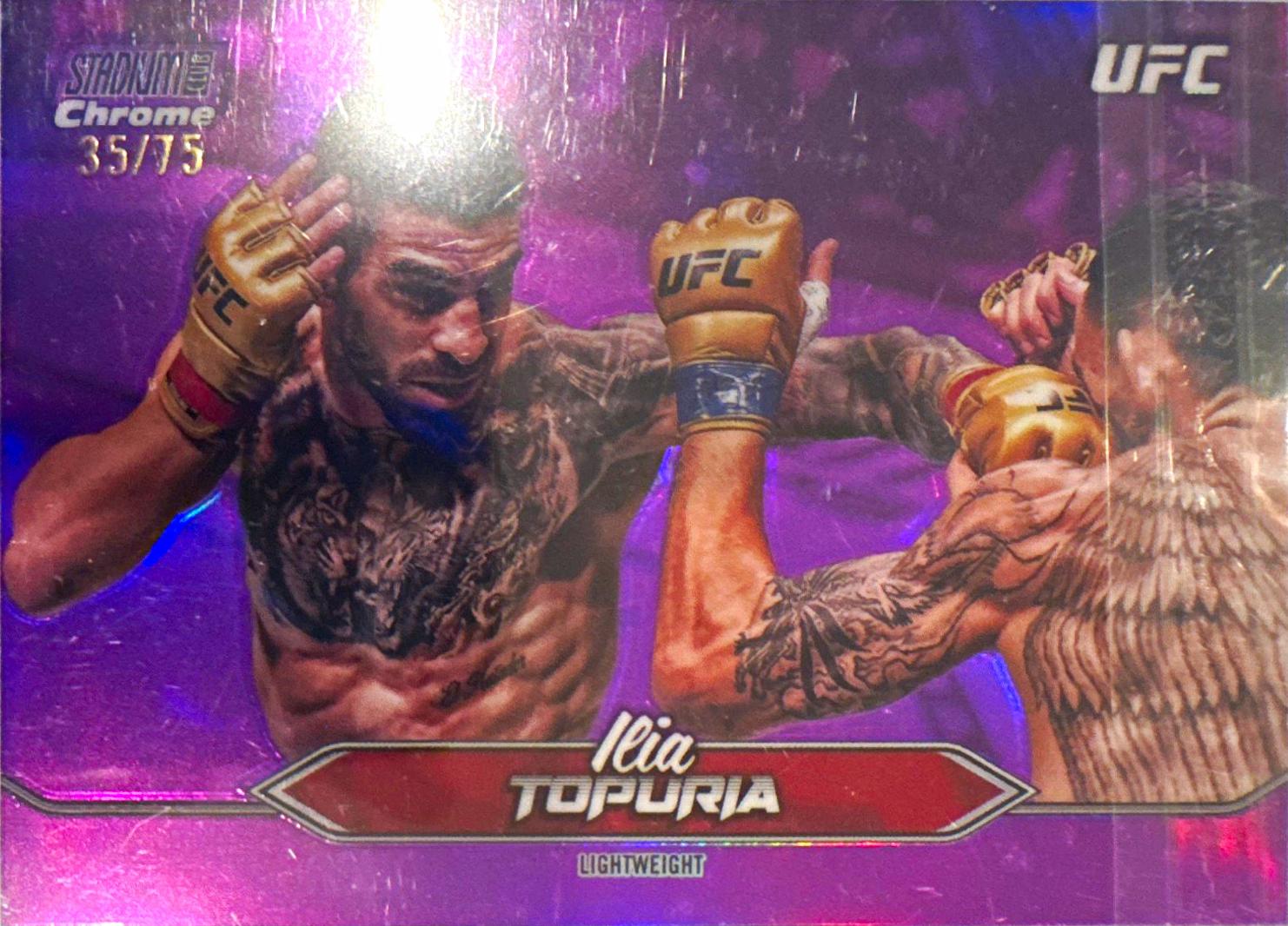 Ilia Topuria 2025 Topps Stadium Club UFC Base Chrome #C-23 Purple Refractor