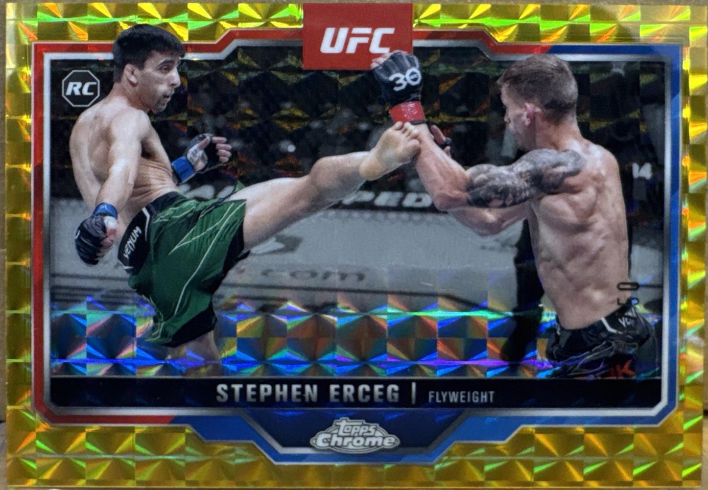 Stephen Erceg 2025 Topps Chrome UFC Base #63 Gold Geometric Refractor