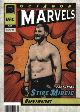 Stipe Miocic 2022 Panini Donruss UFC Octagon Marvels #10 Press Proof Black
