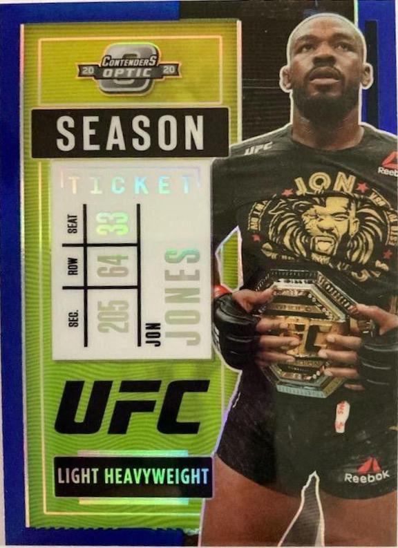 Jon Jones 2021 Panini Chronicles UFC Base Contenders Optic Season Ticket #261 Blue