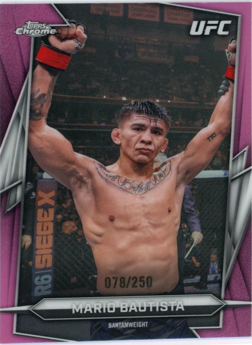 Mario Bautista 2026 Topps Chrome UFC Base #62 Pink Refractor