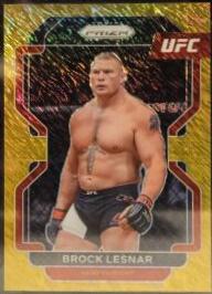 Brock Lesnar 2022 Panini Prizm UFC Base #159 Gold Shimmer