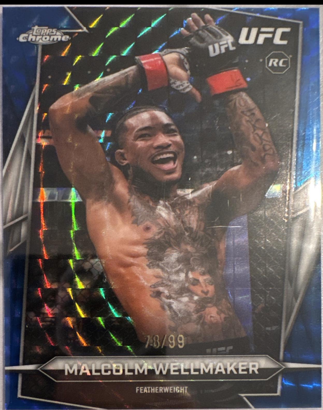 Malcolm Wellmaker 2026 Topps Chrome UFC Base #118 Blue Geometric Refractor