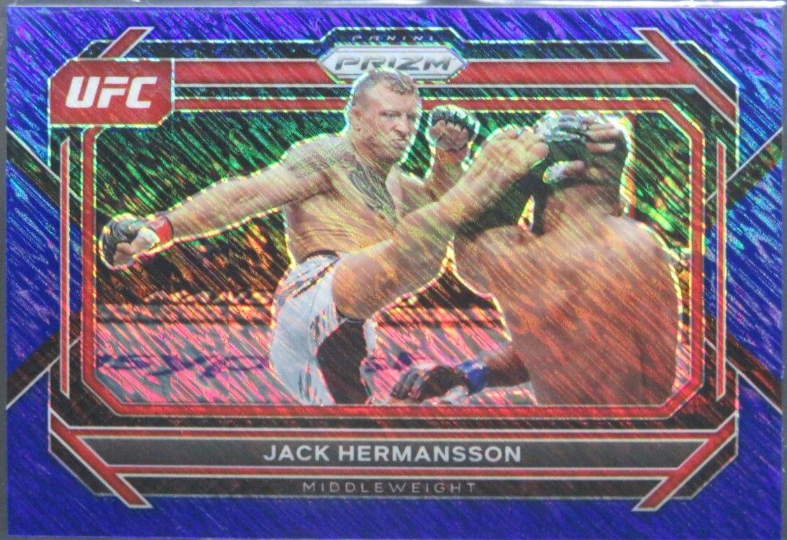 Jack Hermansson 2023 Panini Prizm UFC Base #92 Blue Shimmer